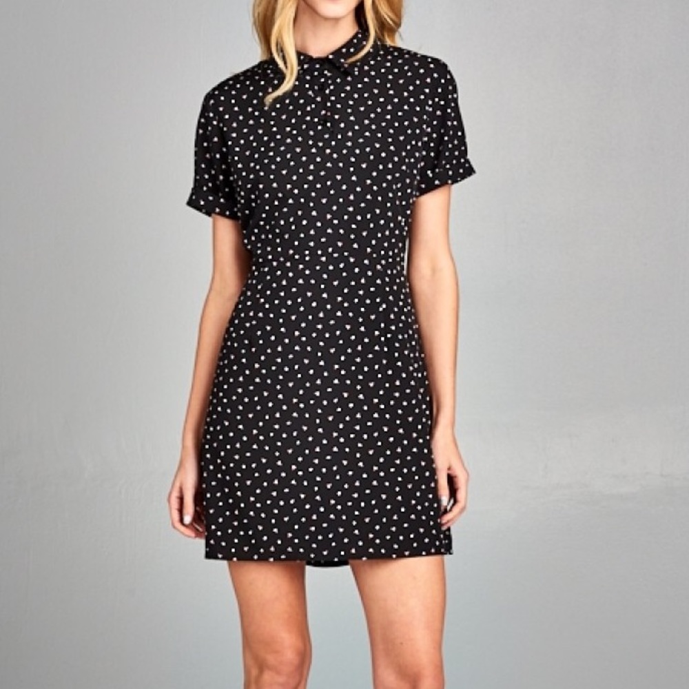 Collared dress with cute print